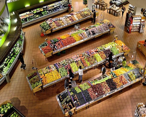 Fresh colorful fruits and vegetables typical of a Mexican local market